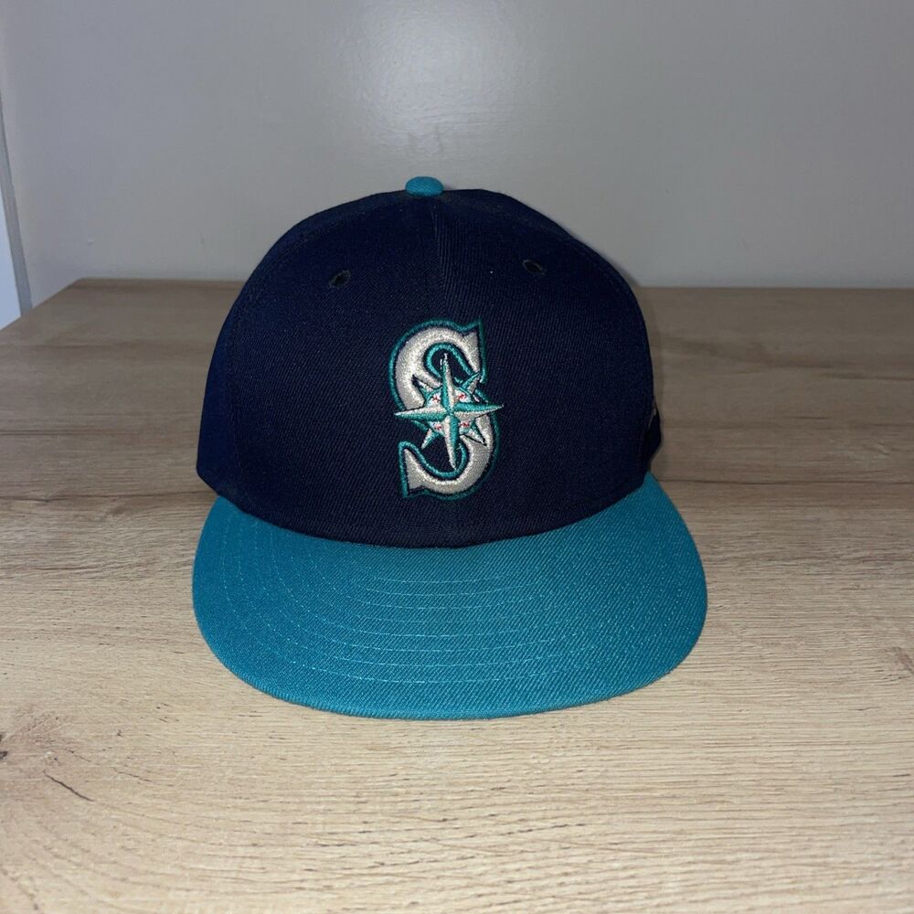 New Era 59FIFTY Seattle Mariners MLB Fitted Baseball Hat Cap 7 3/8 On-Field